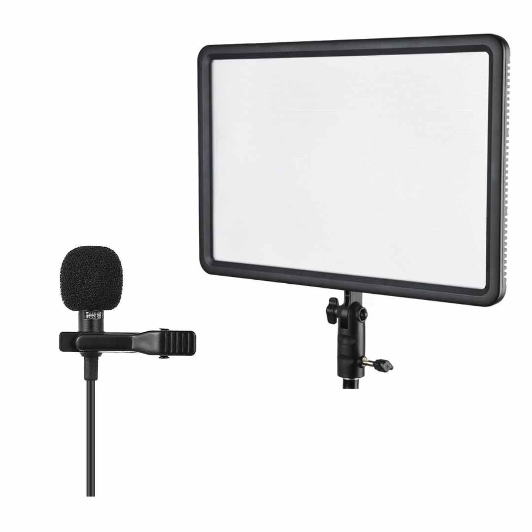 microfoon voor je smartphone en videolamp